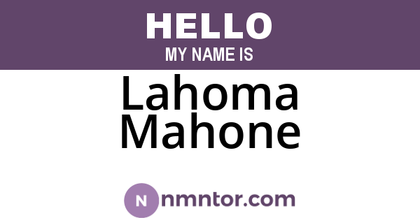 Lahoma Mahone