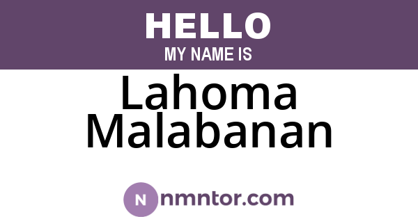 Lahoma Malabanan