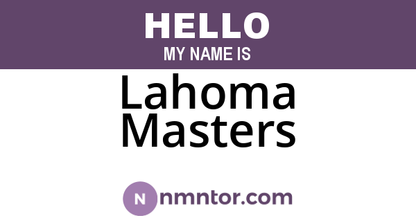 Lahoma Masters