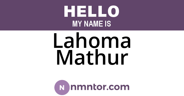 Lahoma Mathur