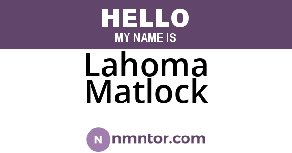 Lahoma Matlock