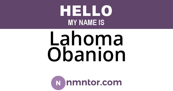 Lahoma Obanion