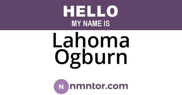 Lahoma Ogburn