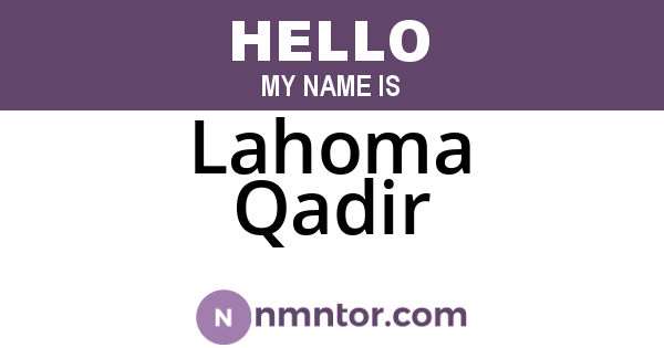 Lahoma Qadir