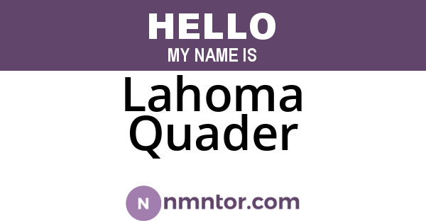 Lahoma Quader
