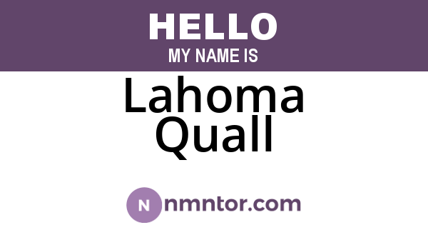 Lahoma Quall