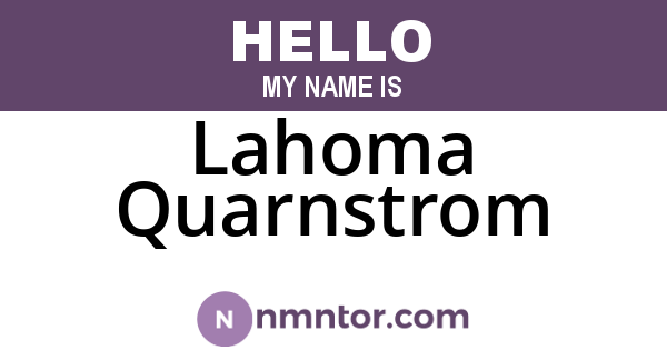 Lahoma Quarnstrom