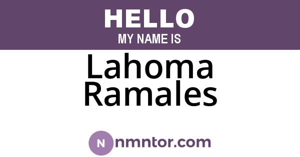 Lahoma Ramales