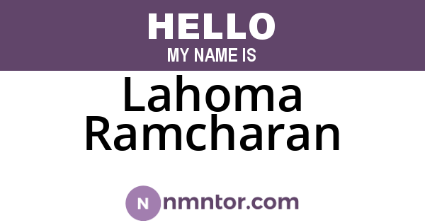 Lahoma Ramcharan