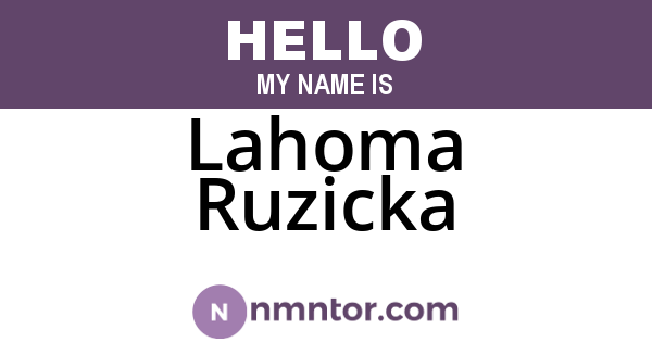 Lahoma Ruzicka