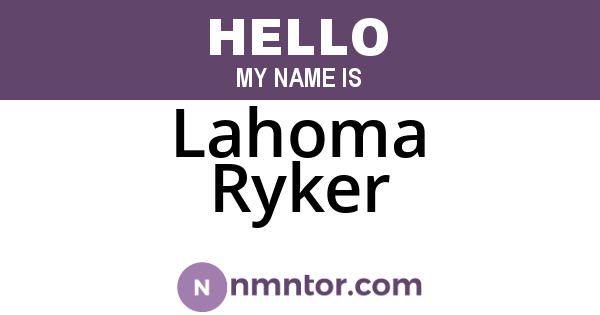 Lahoma Ryker