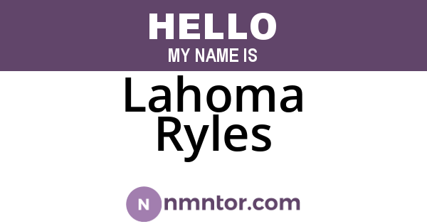 Lahoma Ryles