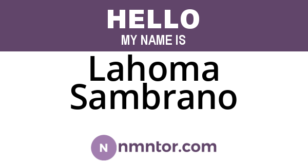 Lahoma Sambrano