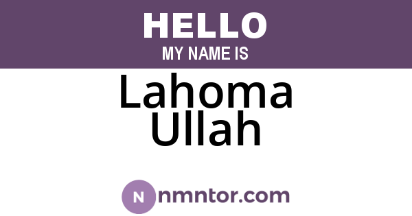 Lahoma Ullah