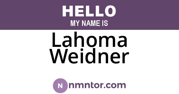 Lahoma Weidner