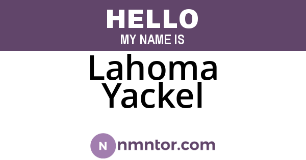 Lahoma Yackel