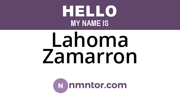 Lahoma Zamarron