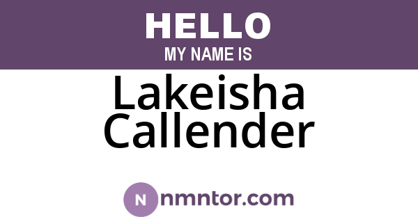 Lakeisha Callender