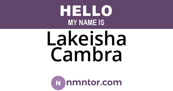 Lakeisha Cambra