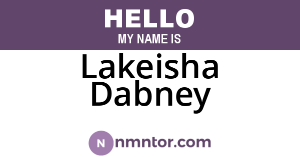Lakeisha Dabney