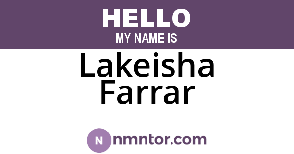 Lakeisha Farrar