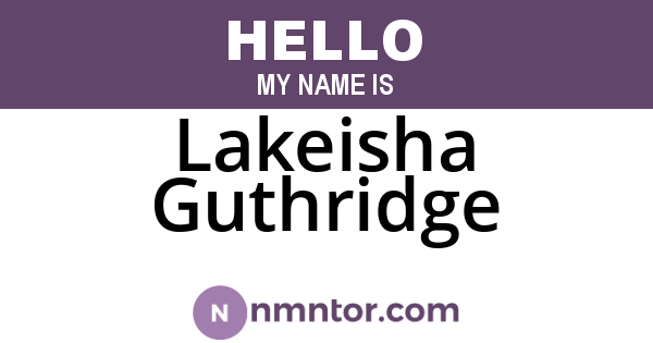 Lakeisha Guthridge