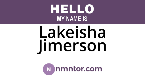 Lakeisha Jimerson