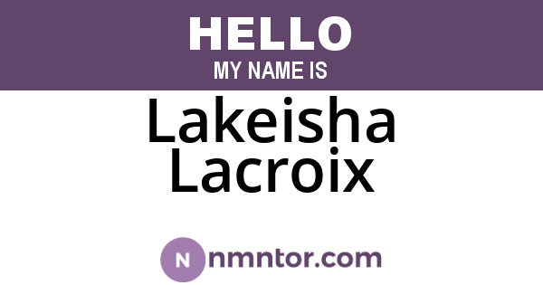 Lakeisha Lacroix