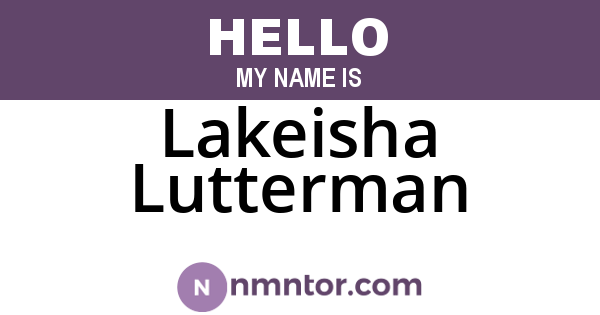 Lakeisha Lutterman