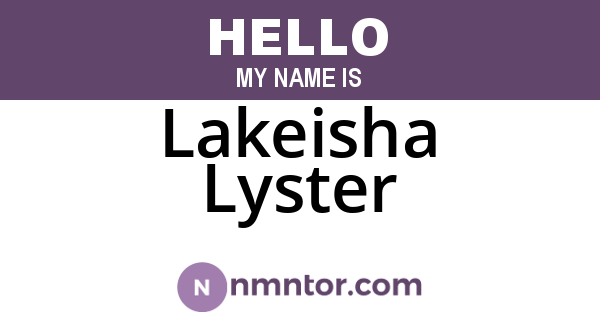 Lakeisha Lyster