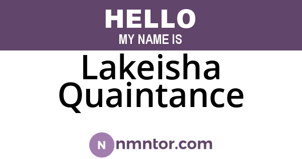 Lakeisha Quaintance