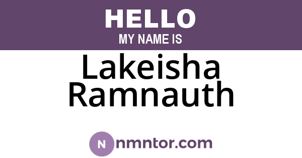 Lakeisha Ramnauth