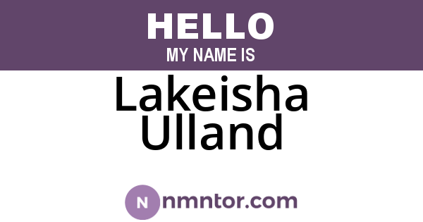Lakeisha Ulland
