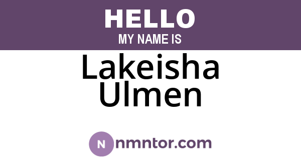 Lakeisha Ulmen