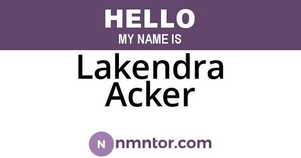 Lakendra Acker
