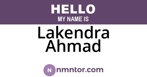 Lakendra Ahmad