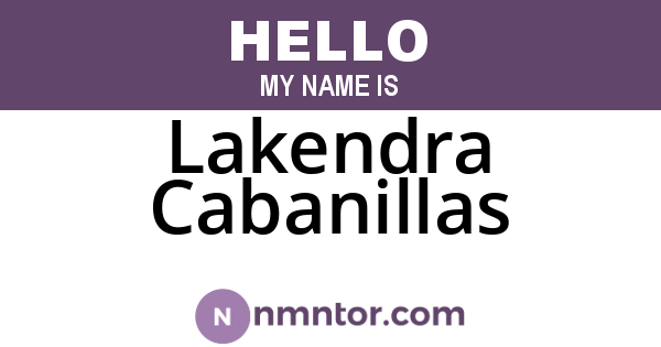 Lakendra Cabanillas