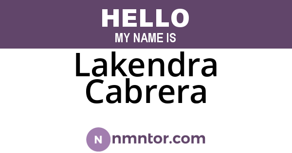 Lakendra Cabrera