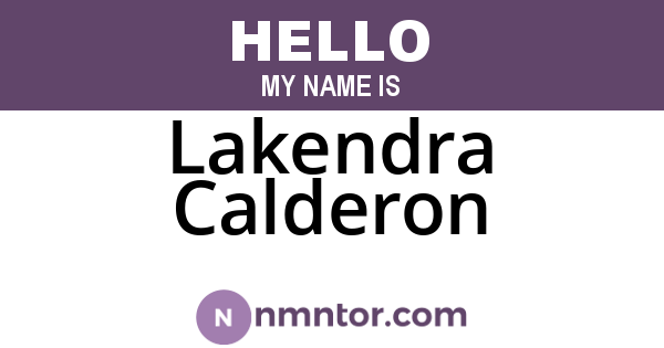 Lakendra Calderon