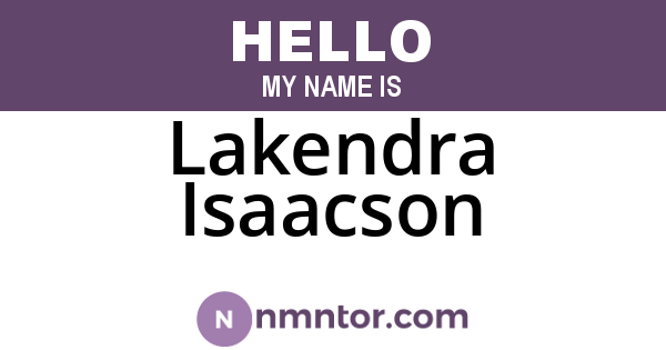 Lakendra Isaacson