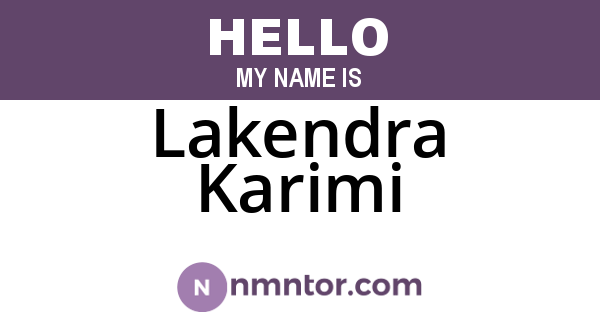 Lakendra Karimi