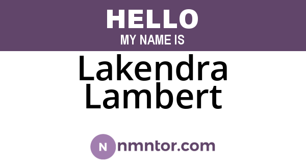 Lakendra Lambert