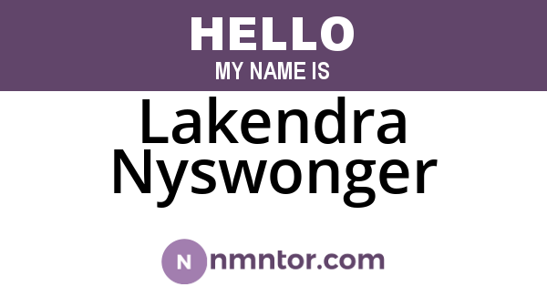 Lakendra Nyswonger