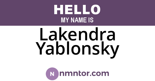 Lakendra Yablonsky