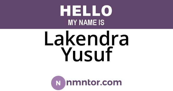 Lakendra Yusuf