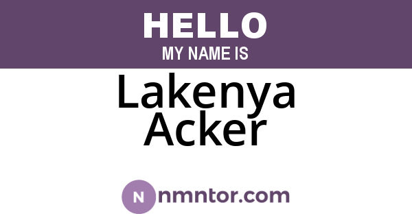 Lakenya Acker