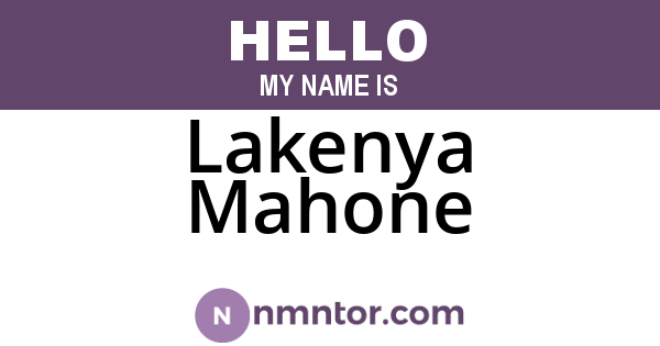 Lakenya Mahone