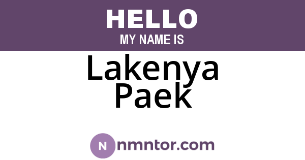 Lakenya Paek