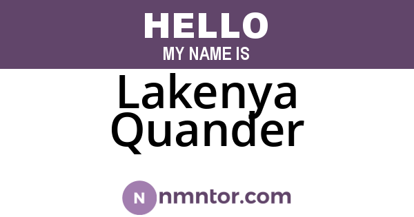 Lakenya Quander