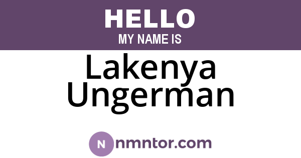 Lakenya Ungerman